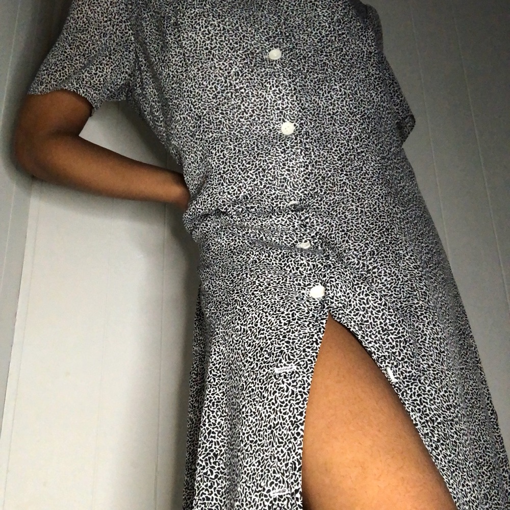 Vintage Cheetah Print Button Down Dress